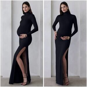 Bumpsuit The Monica Black Long Sleeve Maternity Maxi Dress XS